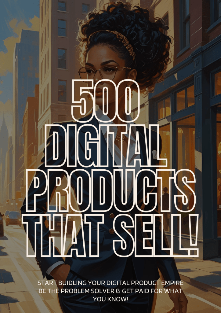 500 digital product ideas freebie for Pinterest and Etsy sellers